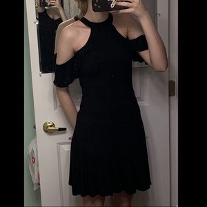 Black Highneck/Off shoulder Dress
